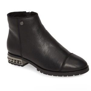 Karl Lagerfeld Leather Studded Booties